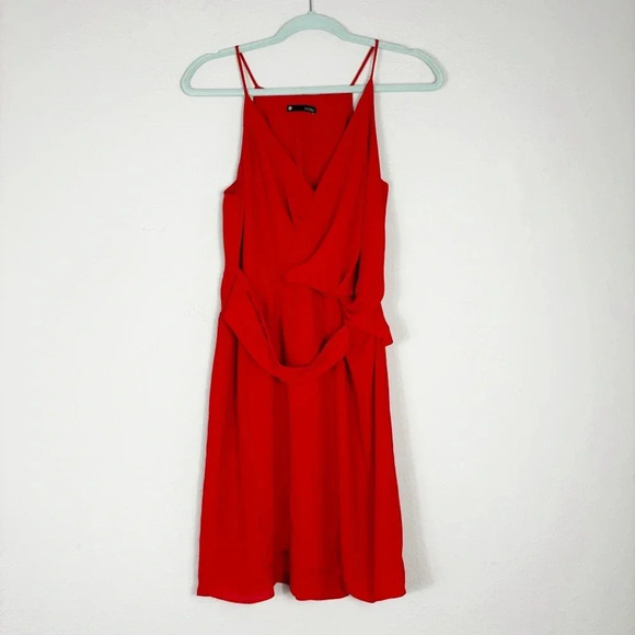 Revolve Krisa Twist Waist Surplice Mini Dress in red size S - Picture 7 of 12